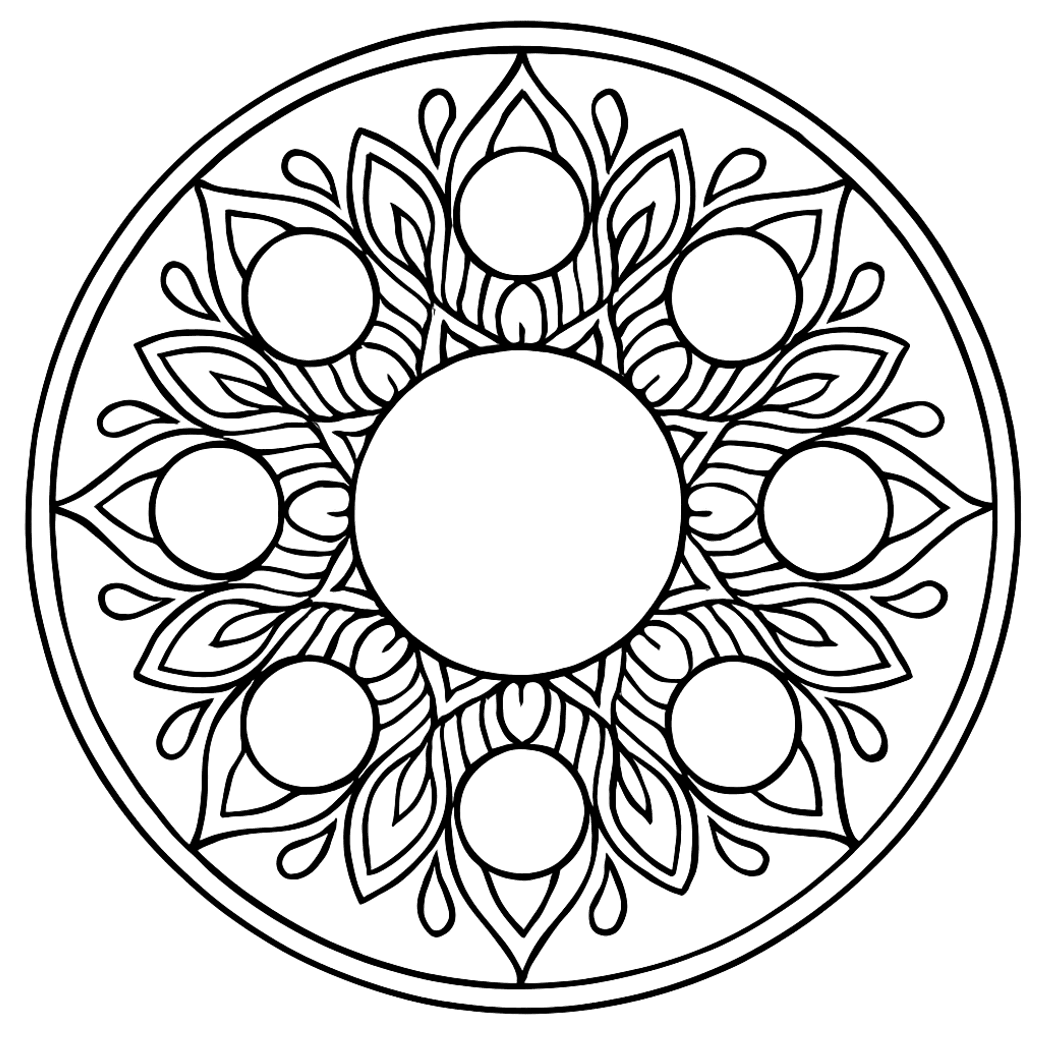Maanfasen Mandala Kleurplaat