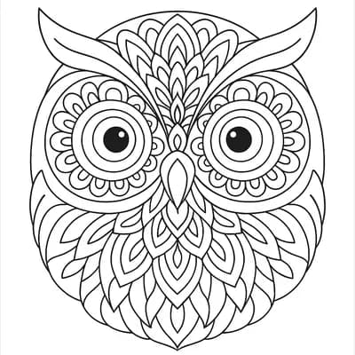 Uil Mandala Kleurplaat