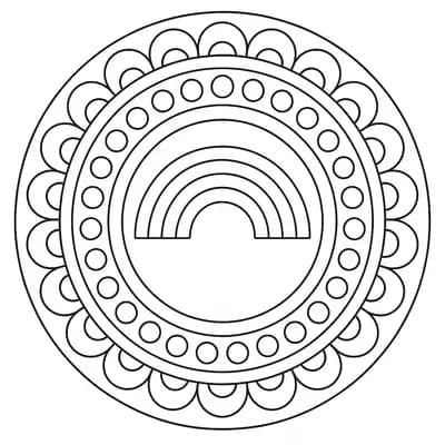 Regenboog Mandala Kleurplaat