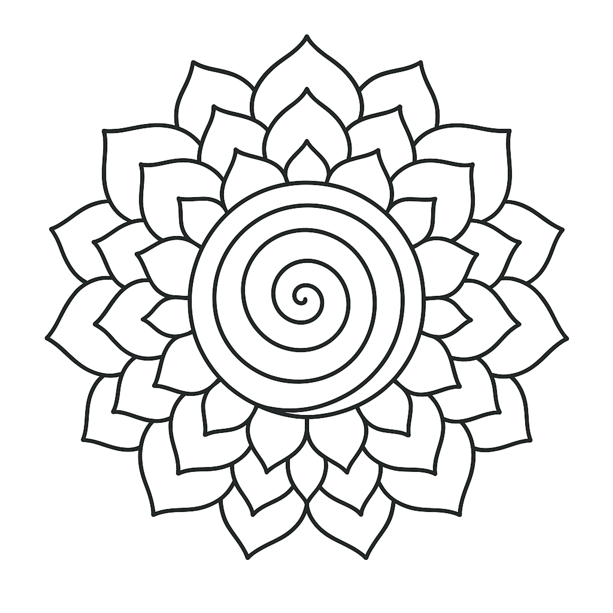 Rozen Mandala Kleurplaat