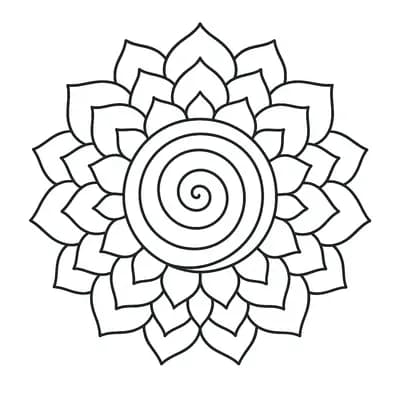 Rozen Mandala Kleurplaat