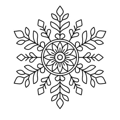 Sneeuwvlok Mandala Kleurplaat