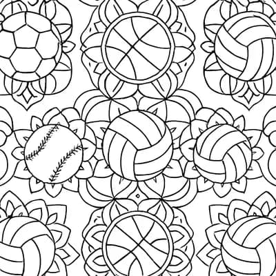 Mandala Sports Kleurplaat