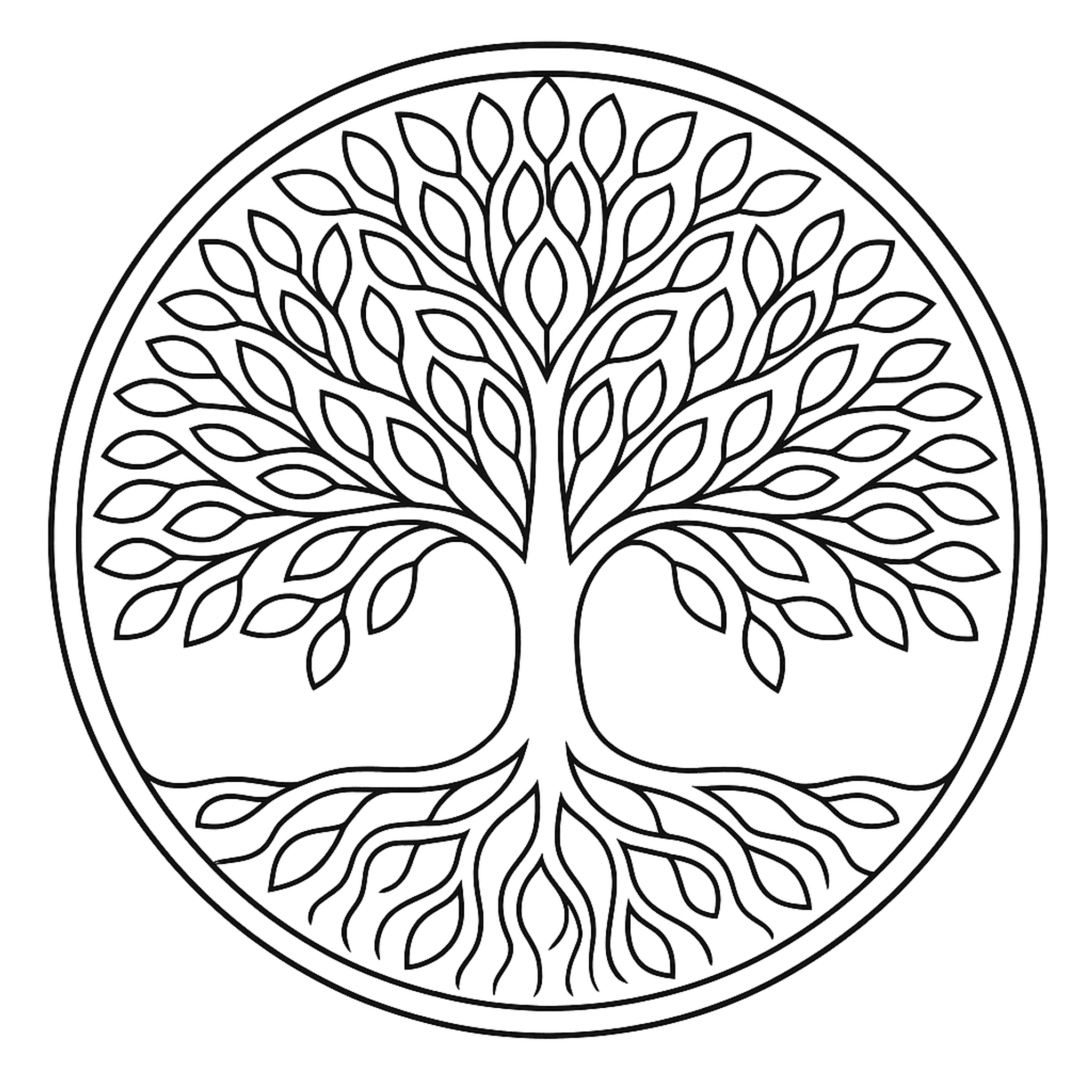 Levensboom Mandala Kleurplaat
