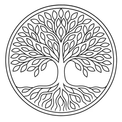 Levensboom Mandala Kleurplaat