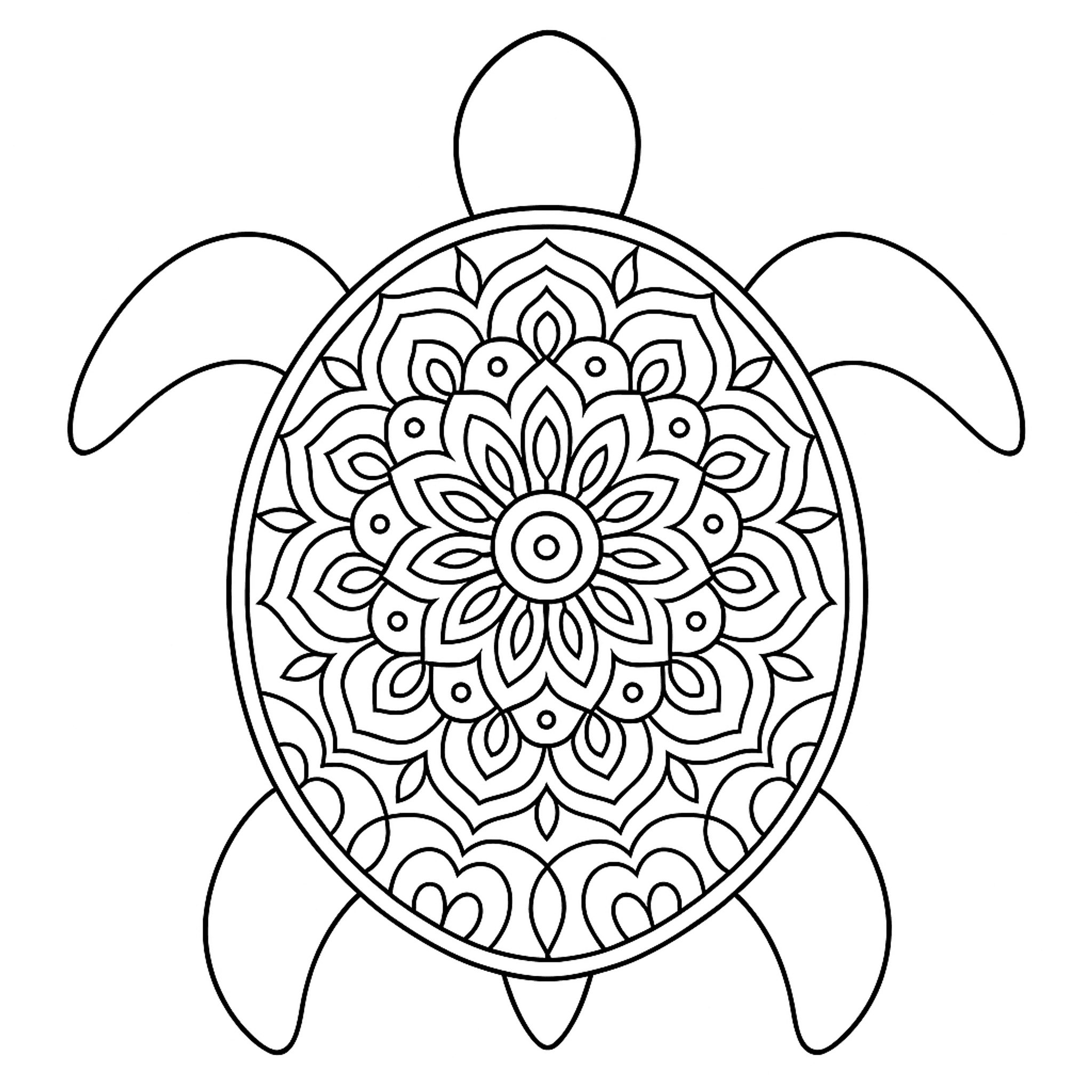 Schildpad Mandala Kleurplaat