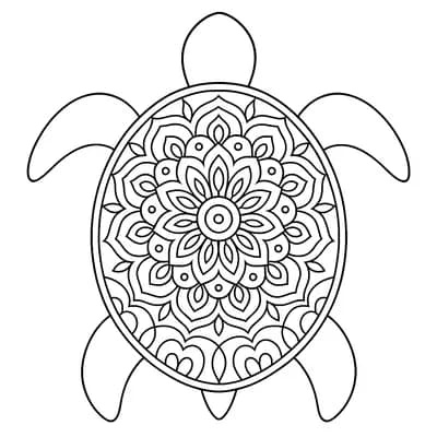 Schildpad Mandala Kleurplaat