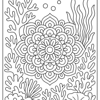 Onderwater Mandala Kleurplaat