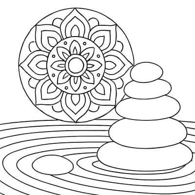 Zentuin Mandala Kleurplaat