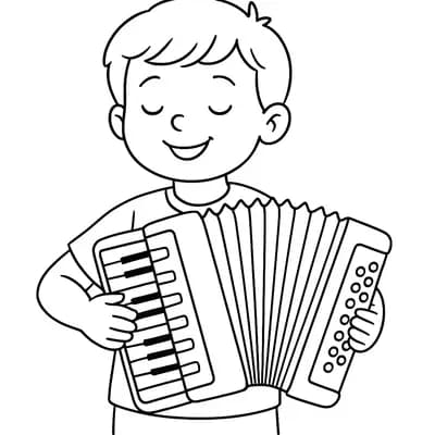 Accordeon Kleurplaat