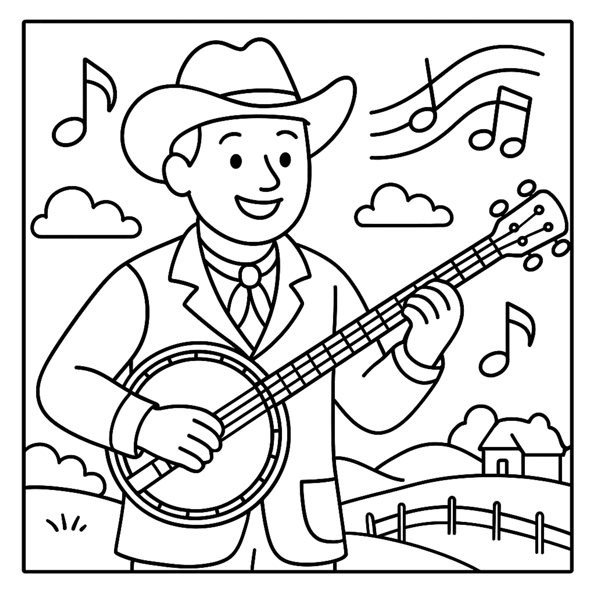 Banjo Kleurplaat