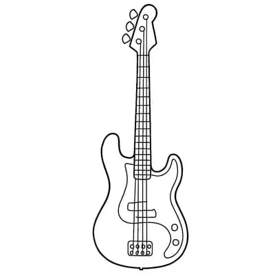 Basgitaar Kleurplaat