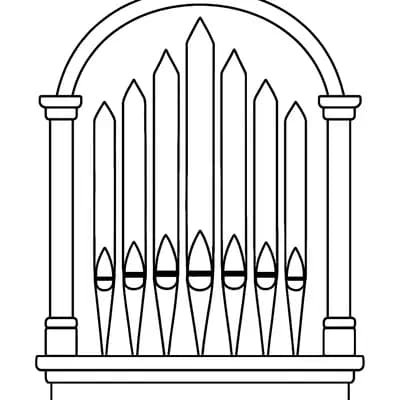 Church Organ Kleurplaat