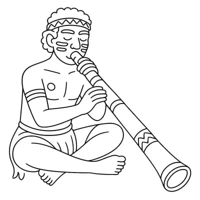 Didgeridoo Kleurplaat