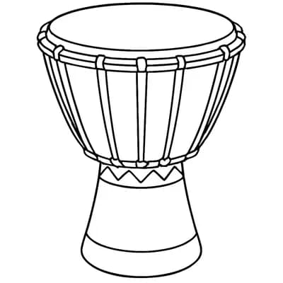 Djembe African Kleurplaat