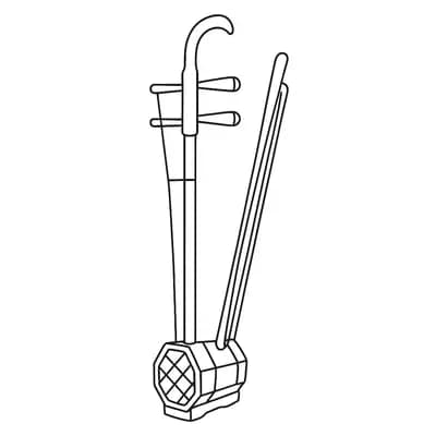 Erhu Chinese Kleurplaat