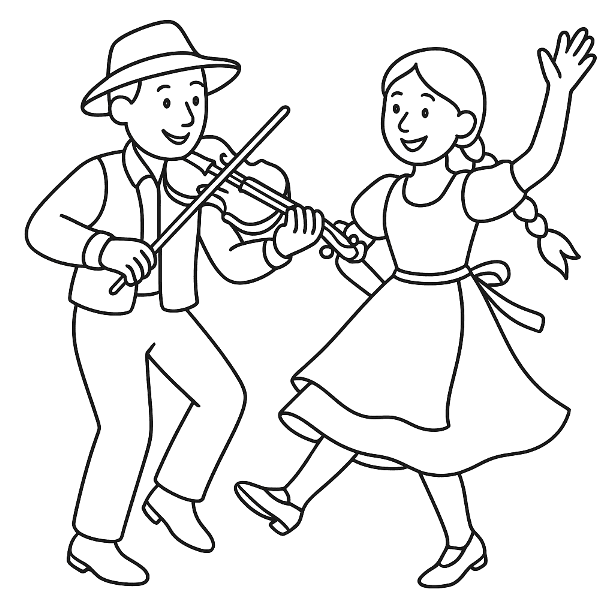 Fiddle Violin Kleurplaat