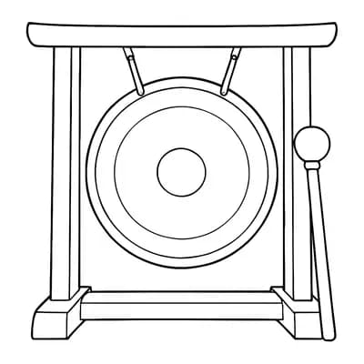 Gong Large Kleurplaat