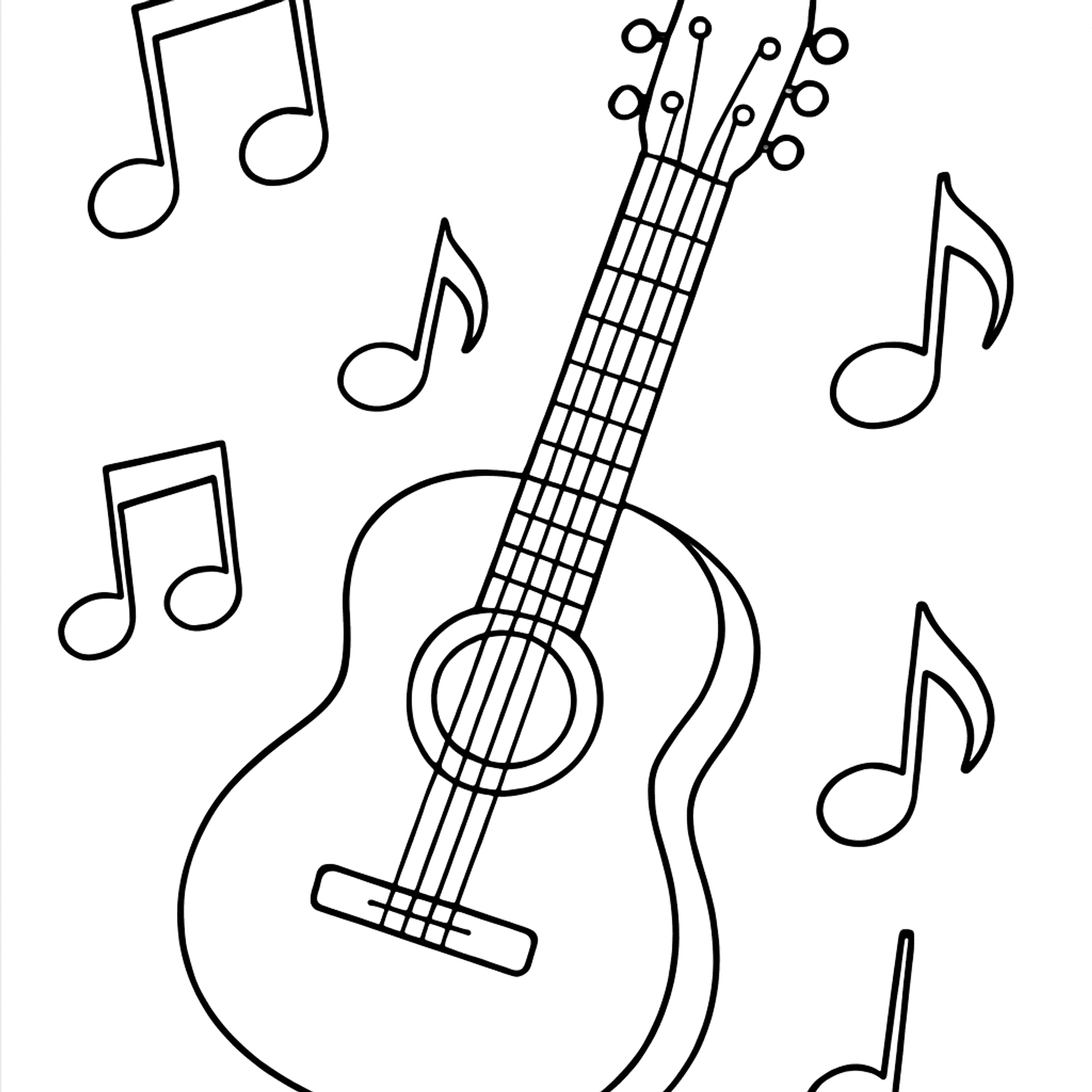 Gitaar Kleurplaat