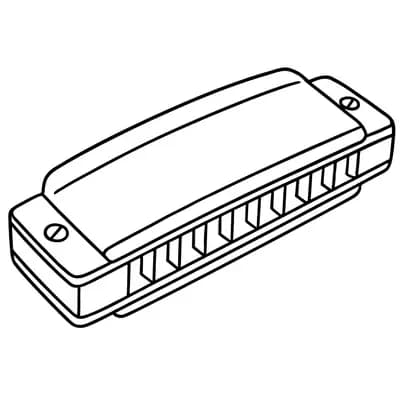 Mondharmonica Kleurplaat