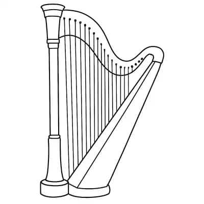 Harp Kleurplaat