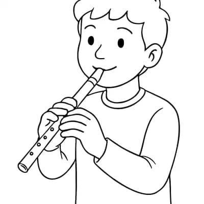 Irish Flute Kleurplaat