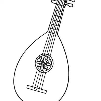 Lute Medieval Kleurplaat