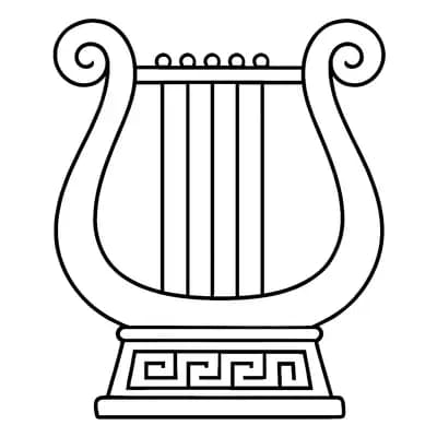 Lyre Ancient Kleurplaat