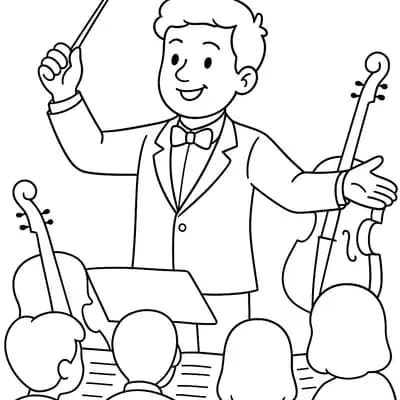 Music Conductor Kleurplaat