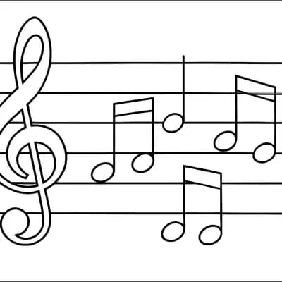 Bladmuziek Kleurplaat
