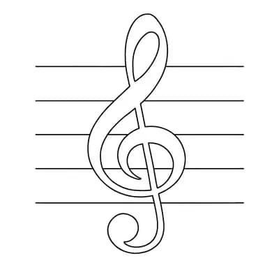 Musical Staff Kleurplaat