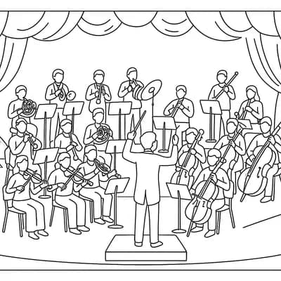 Orkest Kleurplaat