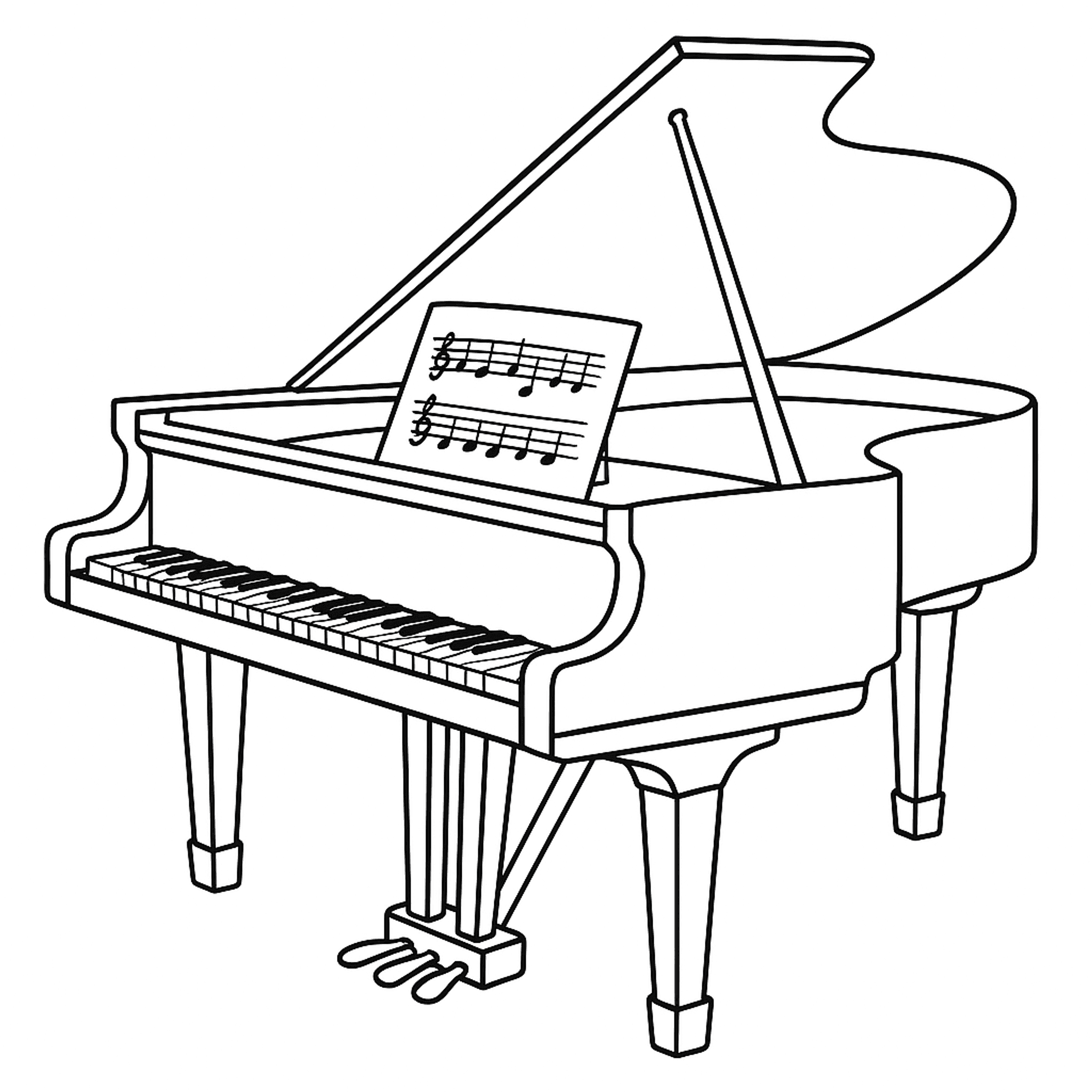 Piano Kleurplaat