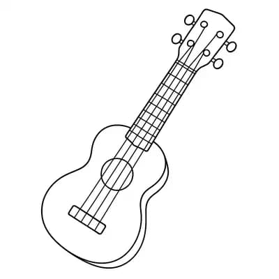 Ukelele Kleurplaat
