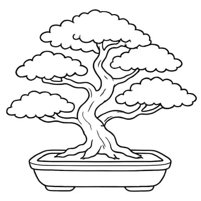 Bonsai Boom Kleurplaat