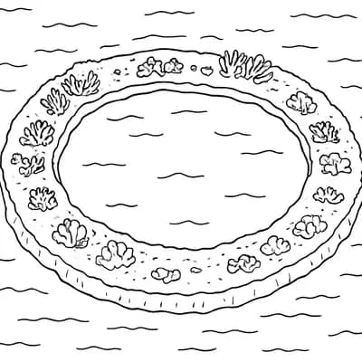 Coral Atoll Kleurplaat