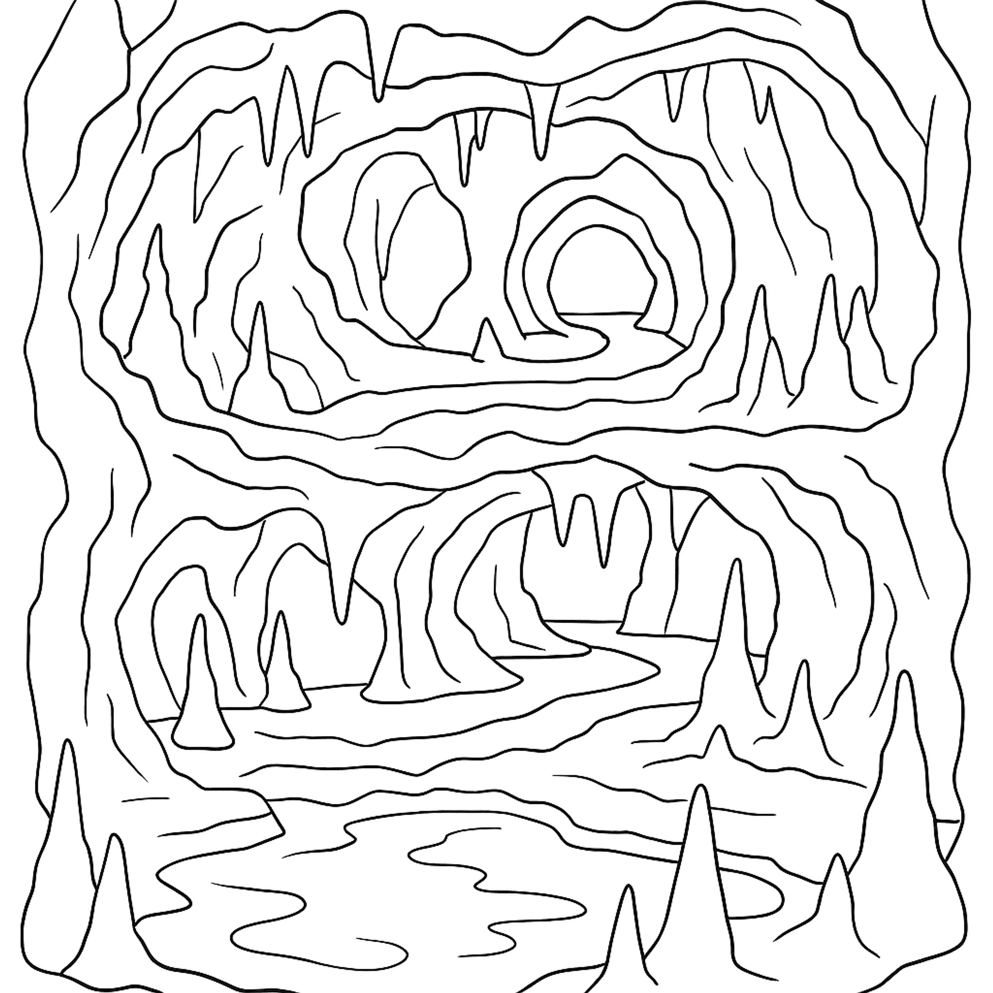 Deep Cave Kleurplaat