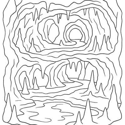 Deep Cave Kleurplaat
