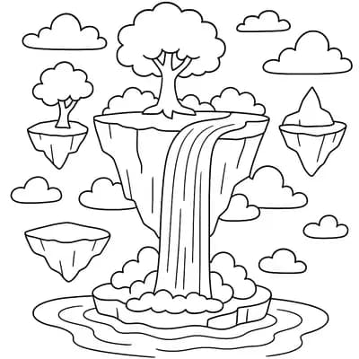 Floating Islands Kleurplaat