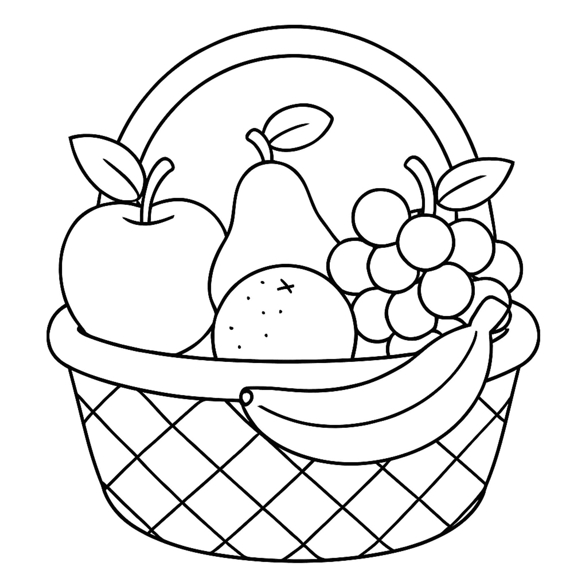 Fruitmand Kleurplaat