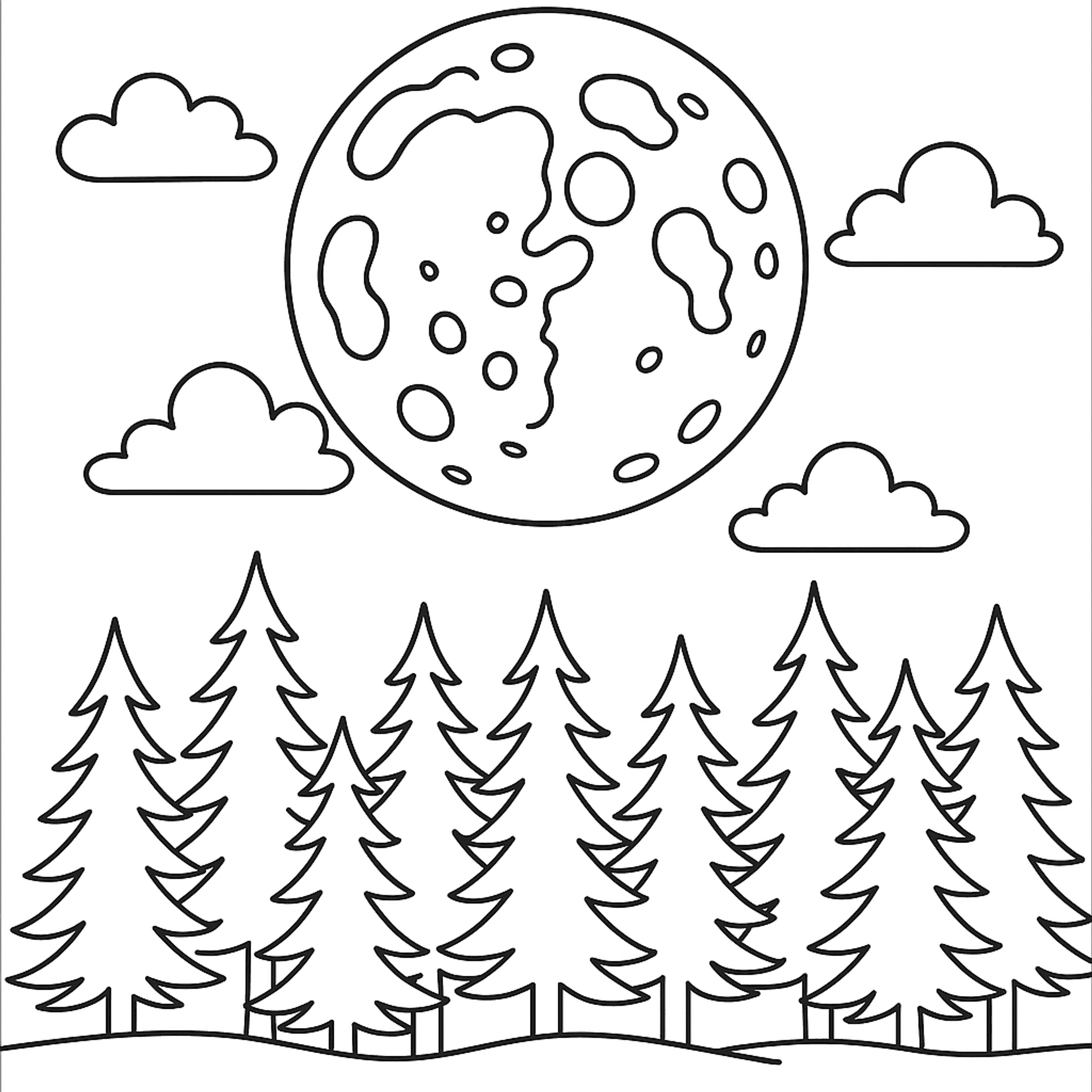 Volle Maan Kleurplaat