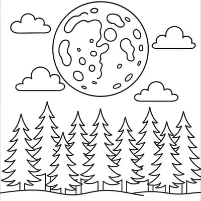 Volle Maan Kleurplaat