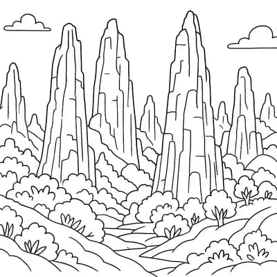 Karst Landscape Kleurplaat