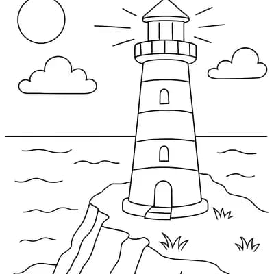 Vuurtoren Kleurplaat