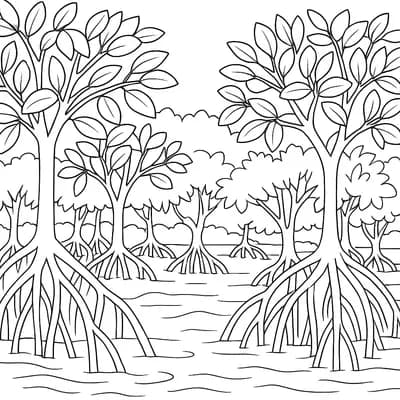 Mangrovebos Kleurplaat
