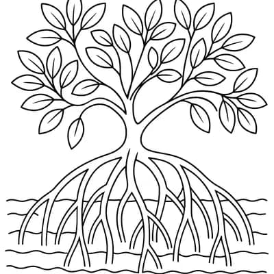 Mangrovewortels Kleurplaat