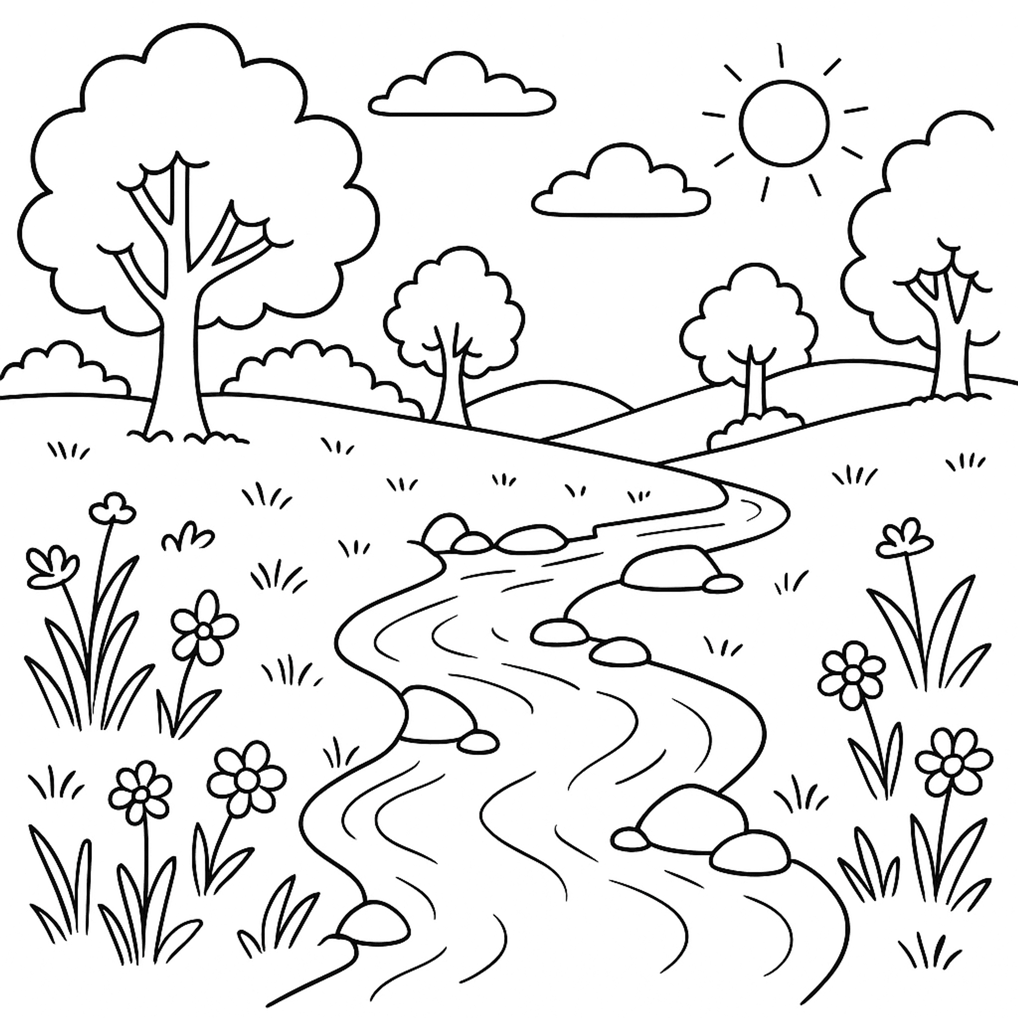 Vredige Beek Kleurplaat