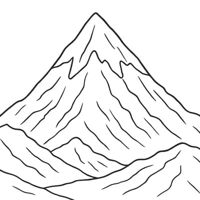 Besneeuwde Berg Kleurplaat