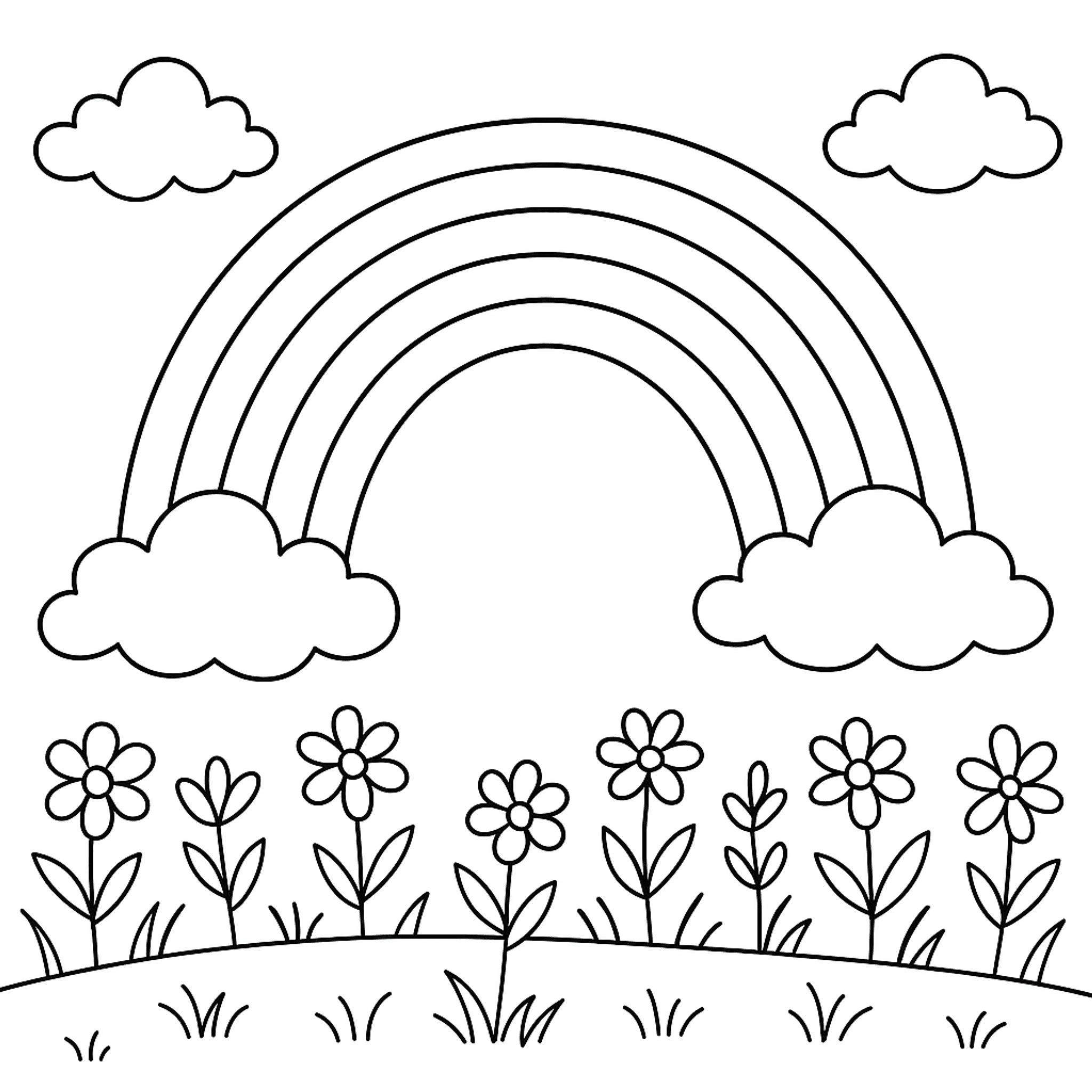 Regenboog Kleurplaat