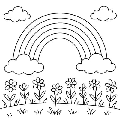 Regenboog Kleurplaat